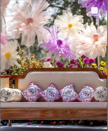 Lounge and Backdrop — Mehendi decor — ITC Grand Goa